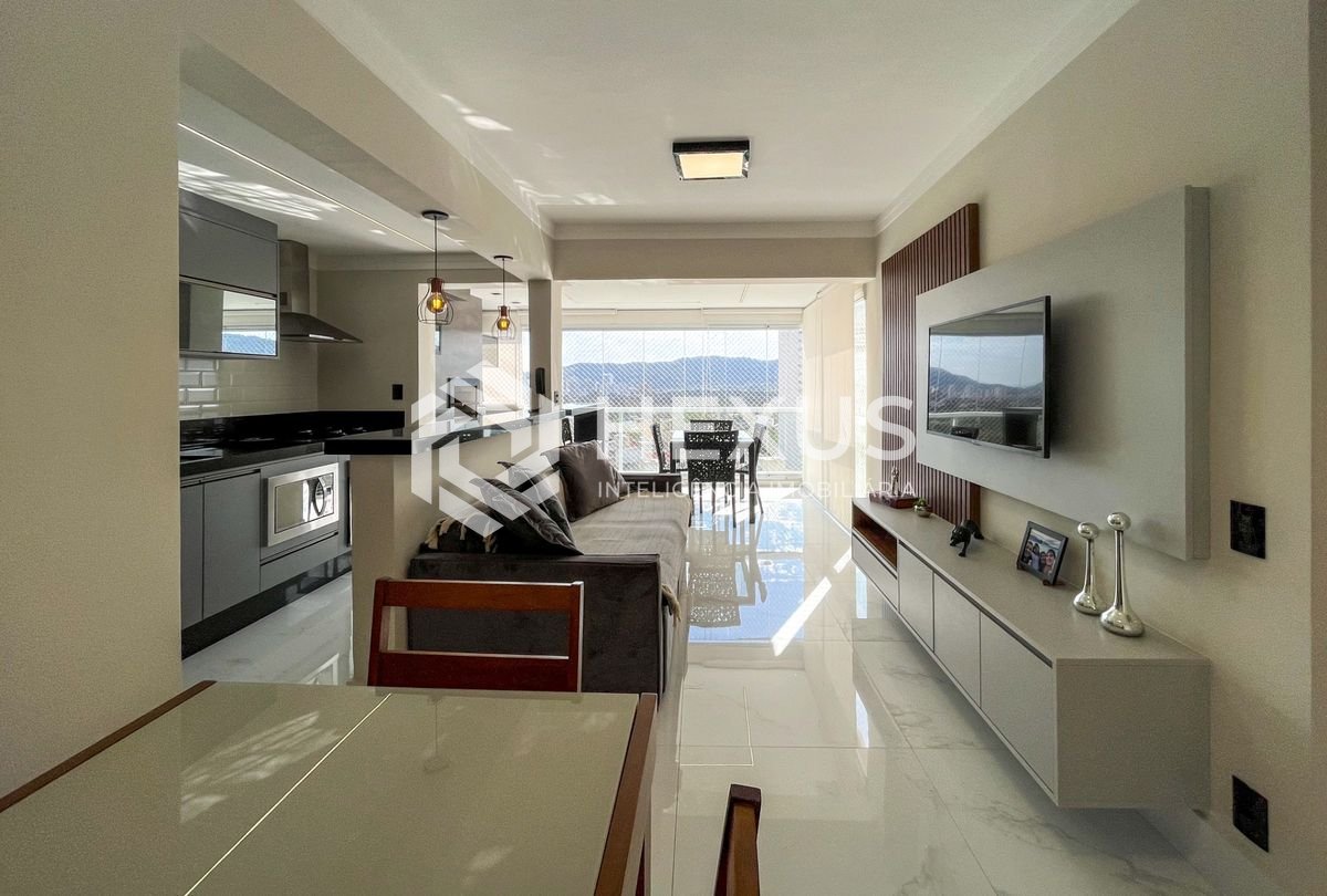 Foto 3 de Apartamento com varanda gourmet vista mar e lazer na Enseada, Guarujá