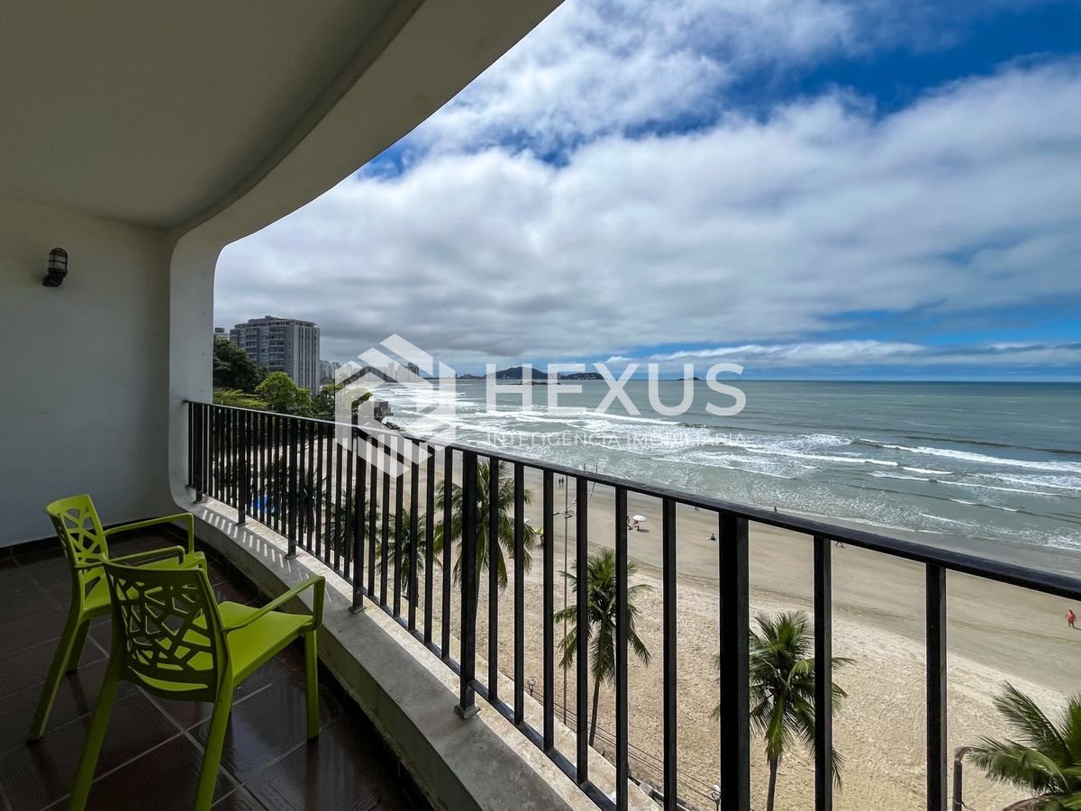 Foto 4 de Apartamento frente mar com varanda vista mar no Jardim Astúrias, Guarujá