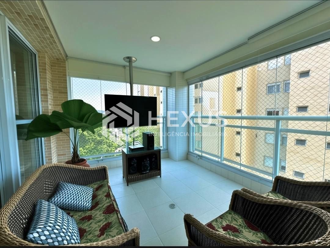 Foto 4 de Apartamento com varanda gourmet vista mar e lazer na Enseada, Guarujá