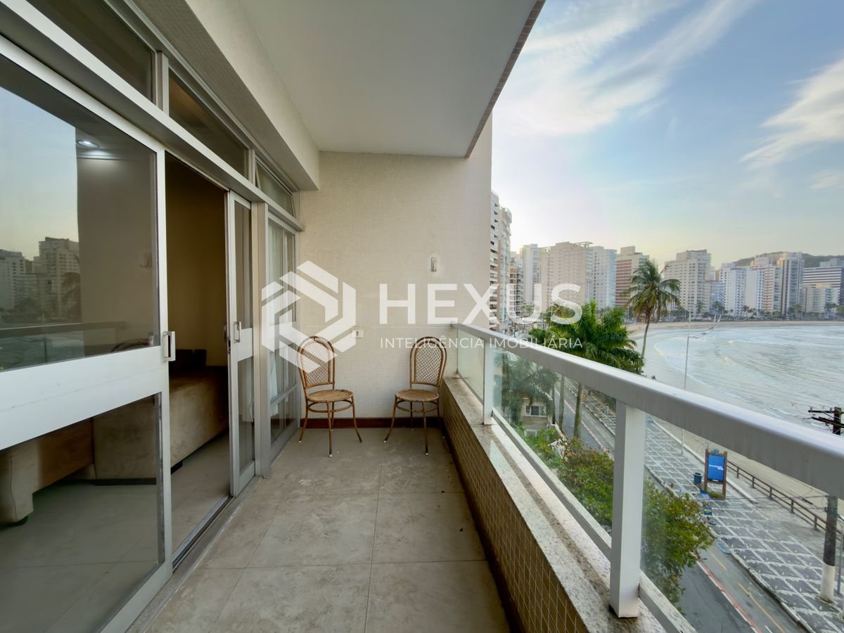 Foto 3 de Apartamento frente mar com varanda vista mar no Jardim Astúrias, Guarujá