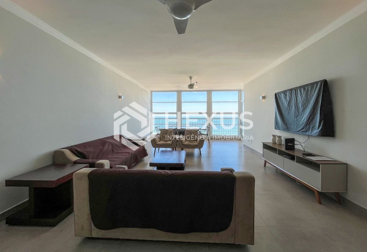 Foto 3 de Apartamento frente mar com varanda vista mar e lazer nas Pitangueiras, Guarujá