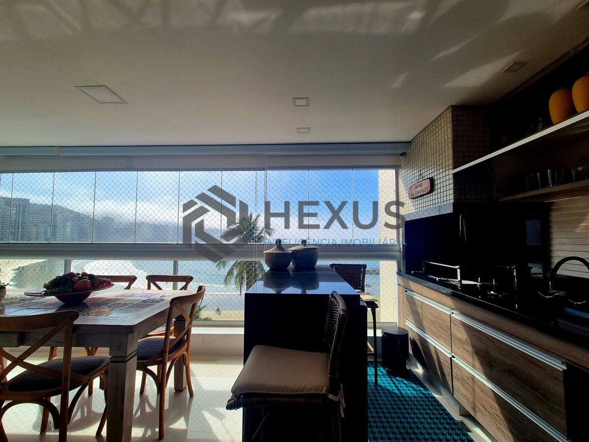 Foto 8 de Apartamento frente mar com varanda gourmet vista mar e lazer no Jardim Astúrias, Guarujá