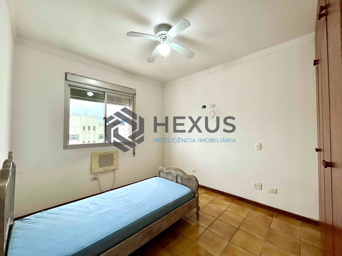 Foto 16 de Apartamento com varanda e vista mar a uma quadra da Praia das Pitangueiras de 3 quartos (1 suíte), 1 vaga, Guarujá-SP.