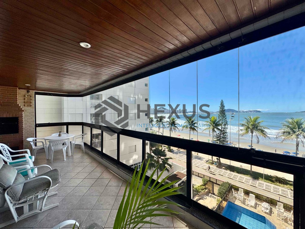 Foto 12 de Apartamento frente mar com varanda gourmet vista mar e lazer na Praia das Asturias, Guaruja