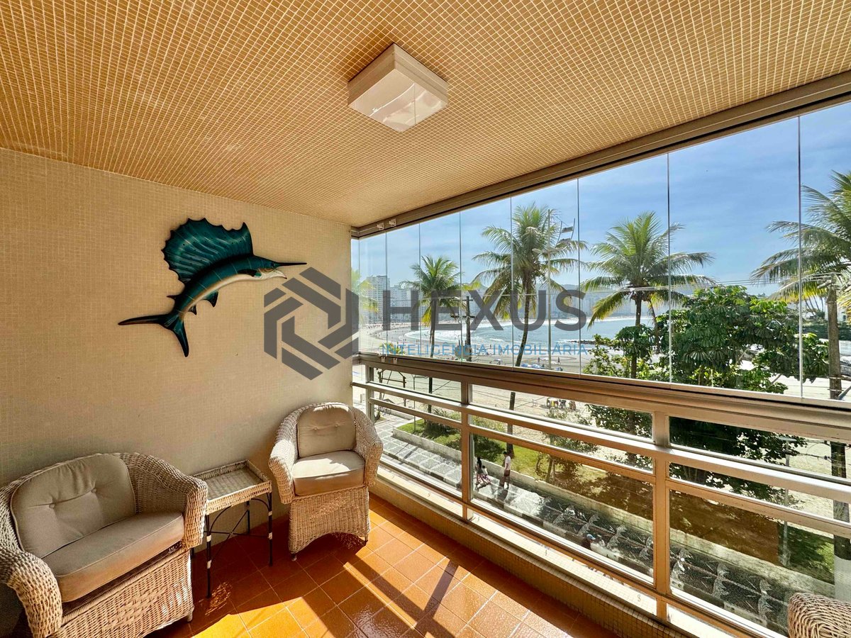 Foto 7 de Apartamento frente mar com varanda vista mar e lazer na Praia das Asturias, Guaruja