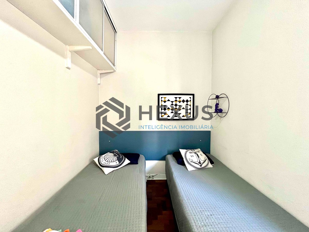 Foto 17 de Apartamento com varanda e vista mar na quadra-mar da Praia das Pitangueiras de 3 quartos, 1 vaga, Guarujá-SP.