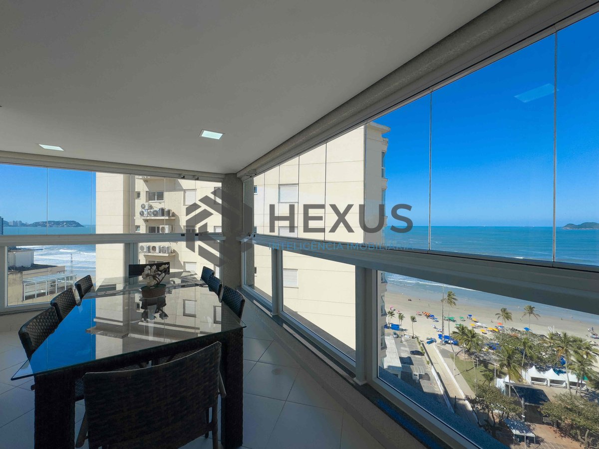 Foto 3 de Apartamento com varanda gourmet vista mar e lazer na beira mar da Praia das Pitangueiras, Guaruja