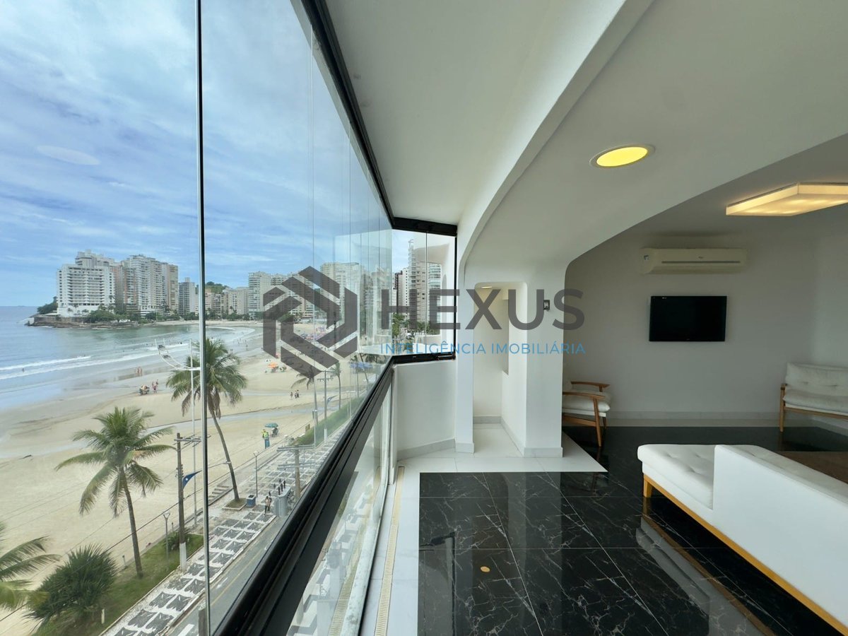 Foto 7 de Apartamento reformado frente mar com varanda vista mar na Praia das Asturias, Guaruja