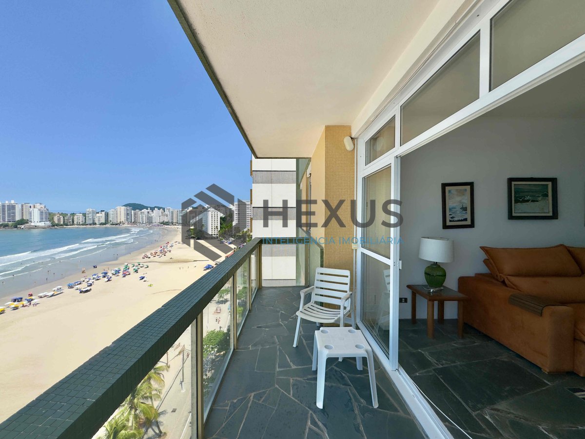 Foto 15 de Apartamento frente mar com varanda e vista na Praia das Pitangueiras, Guaruja