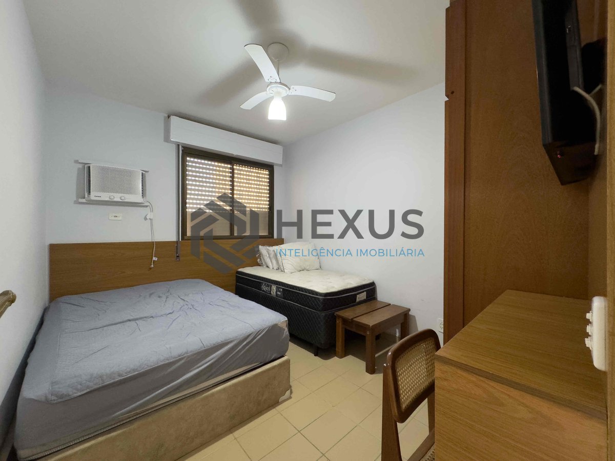 Foto 15 de Apartamento com varanda, vista mar, quadra mar, lazer, Praia das Pitangueiras, Guaruja | Hexus Inteligência Imobiliária