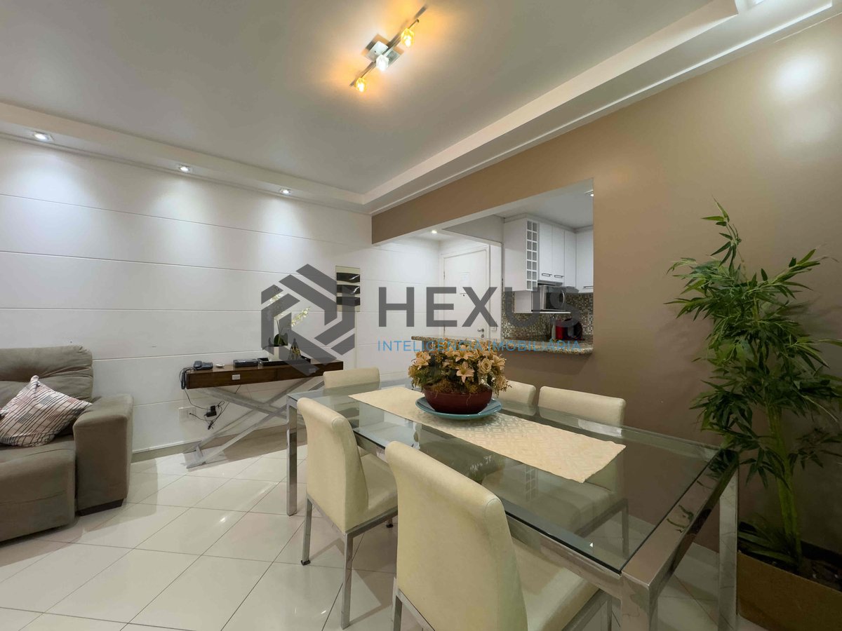 Foto 4 de Apartamento com varanda em prédio novo com lazer a uma quadra da Praia das Pitangueiras de 3 quartos (1 suíte) com 2 vagas, Guarujá-SP