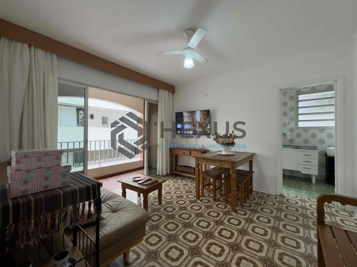 Foto 16 de Apartamento com varanda a duas quadras da Praia das Pitangueiras, Guarujá-SP - 1 Quarto, 1 Vaga | Hexus Inteligência Imobiliária