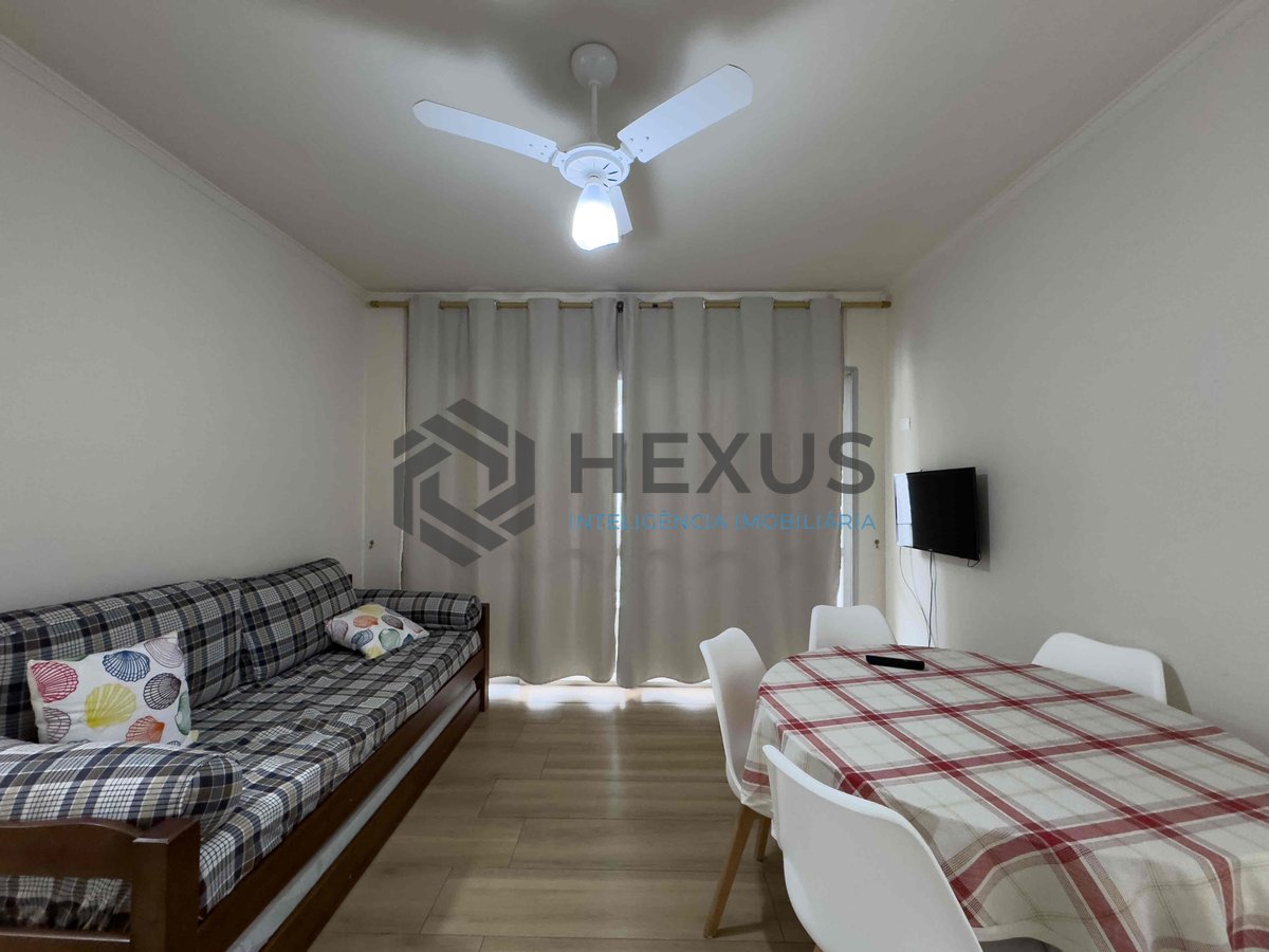 Foto 17 de Apartamento com varanda e vista livre a duas quadras da Praia das Pitangueiras, Guarujá-SP - 1 Quarto, 1 Vaga | Hexus Inteligência Imobiliária