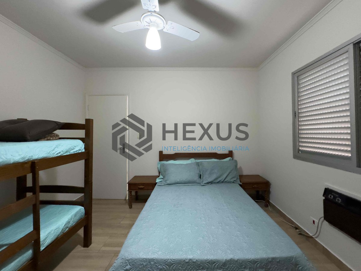 Foto 10 de Apartamento com varanda e vista livre a duas quadras da Praia das Pitangueiras, Guarujá-SP - 1 Quarto, 1 Vaga | Hexus Inteligência Imobiliária