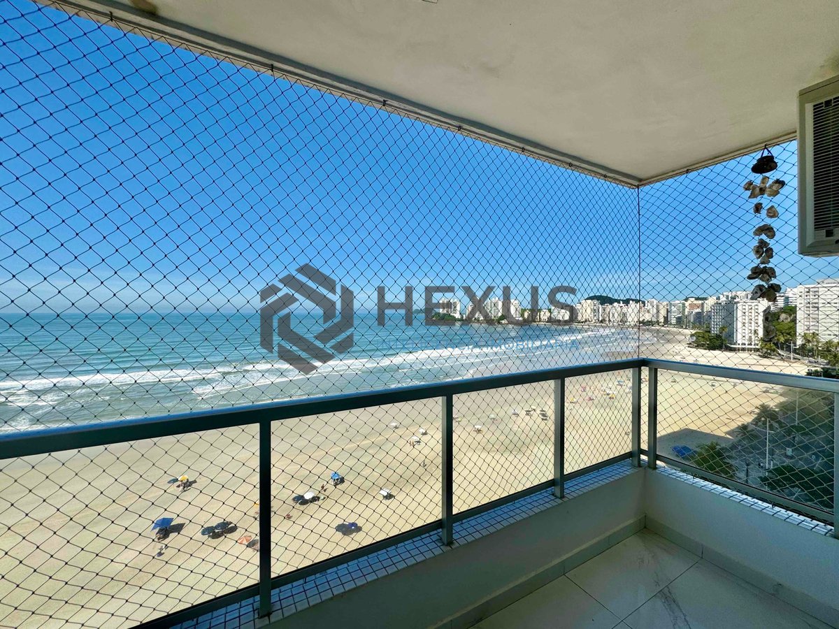 Foto 9 de Apartamento frente mar reformado com varanda vista mar e lazer na Praia das Pitangueiras, Guaruja