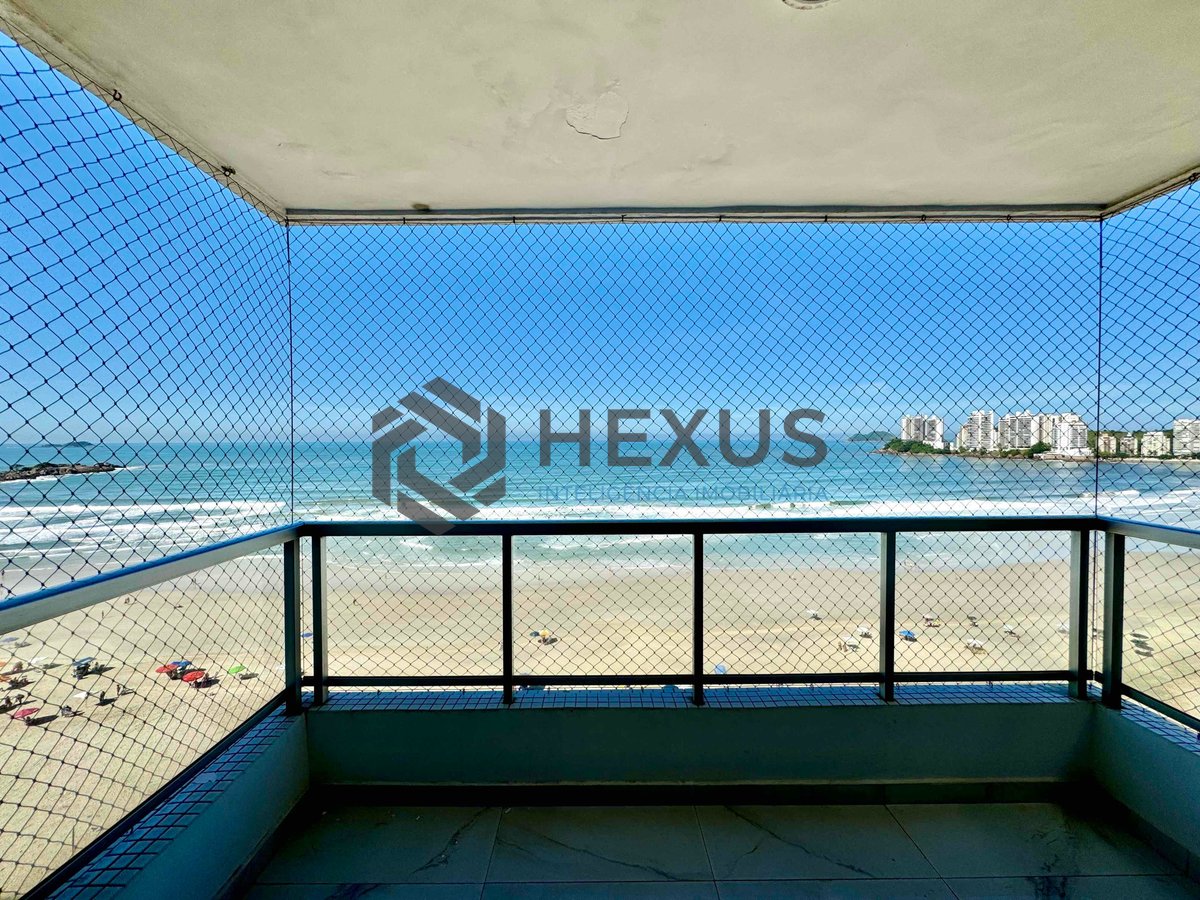 Foto 10 de Apartamento frente mar reformado com varanda vista mar e lazer na Praia das Pitangueiras, Guaruja