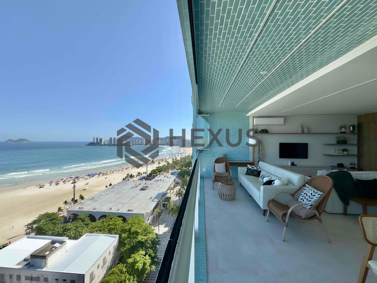 Foto 18 de Apartamento frente mar reformado com varanda e vista mar na Praia das Pitangueiras, Guaruja