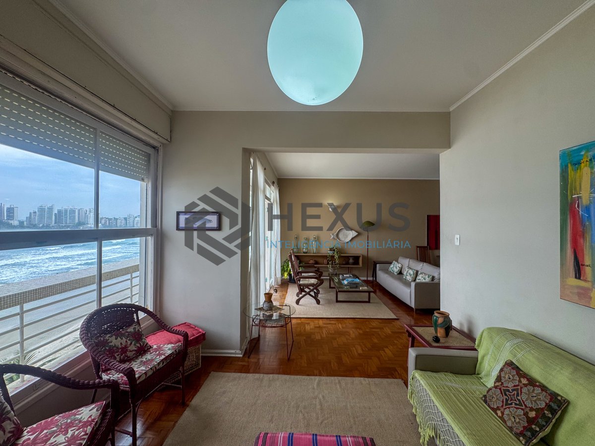 Foto 10 de Apartamento frente mar com varanda e vista mar na Praia das Pitangueiras, Guaruja