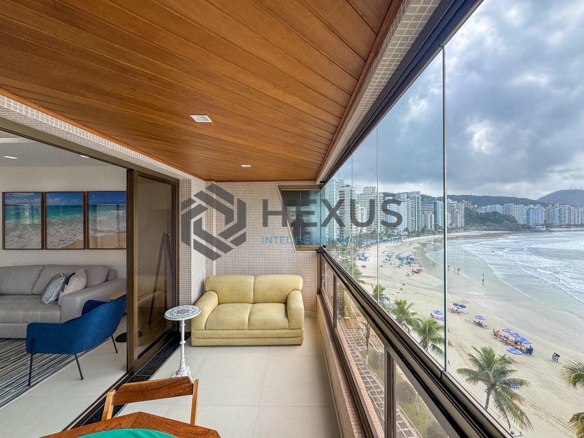 Foto 12 de Apartamento frente mar com varanda vista mar e lazer na Praia das Asturias, Guaruja
