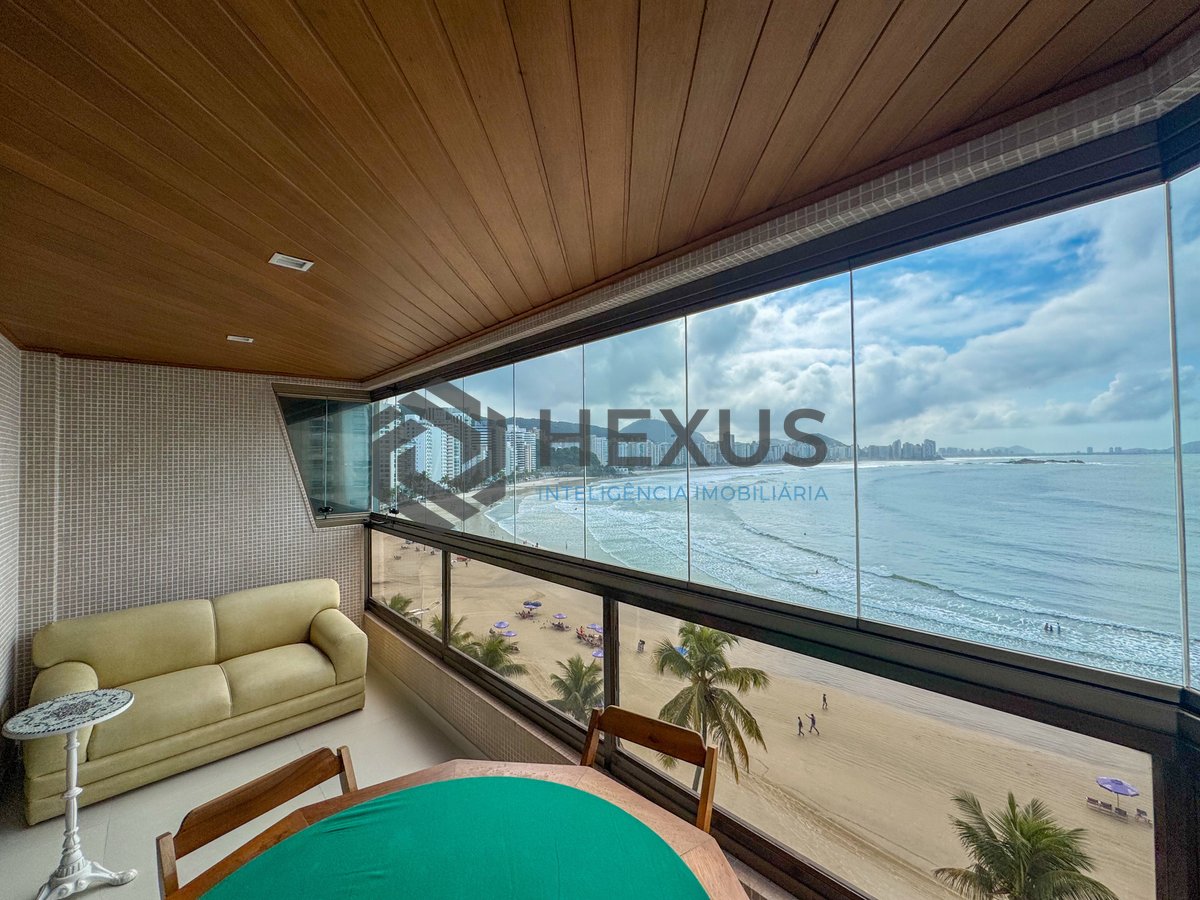Foto 3 de Apartamento frente mar com varanda vista mar e lazer na Praia das Asturias, Guaruja