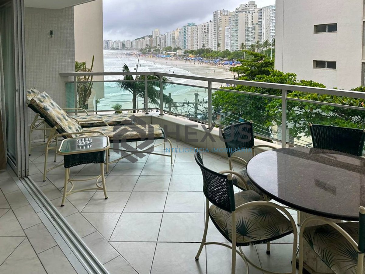 Foto 12 de Apartamento frente mar com varanda vista mar e lazer nas Pitangueiras, Guarujá