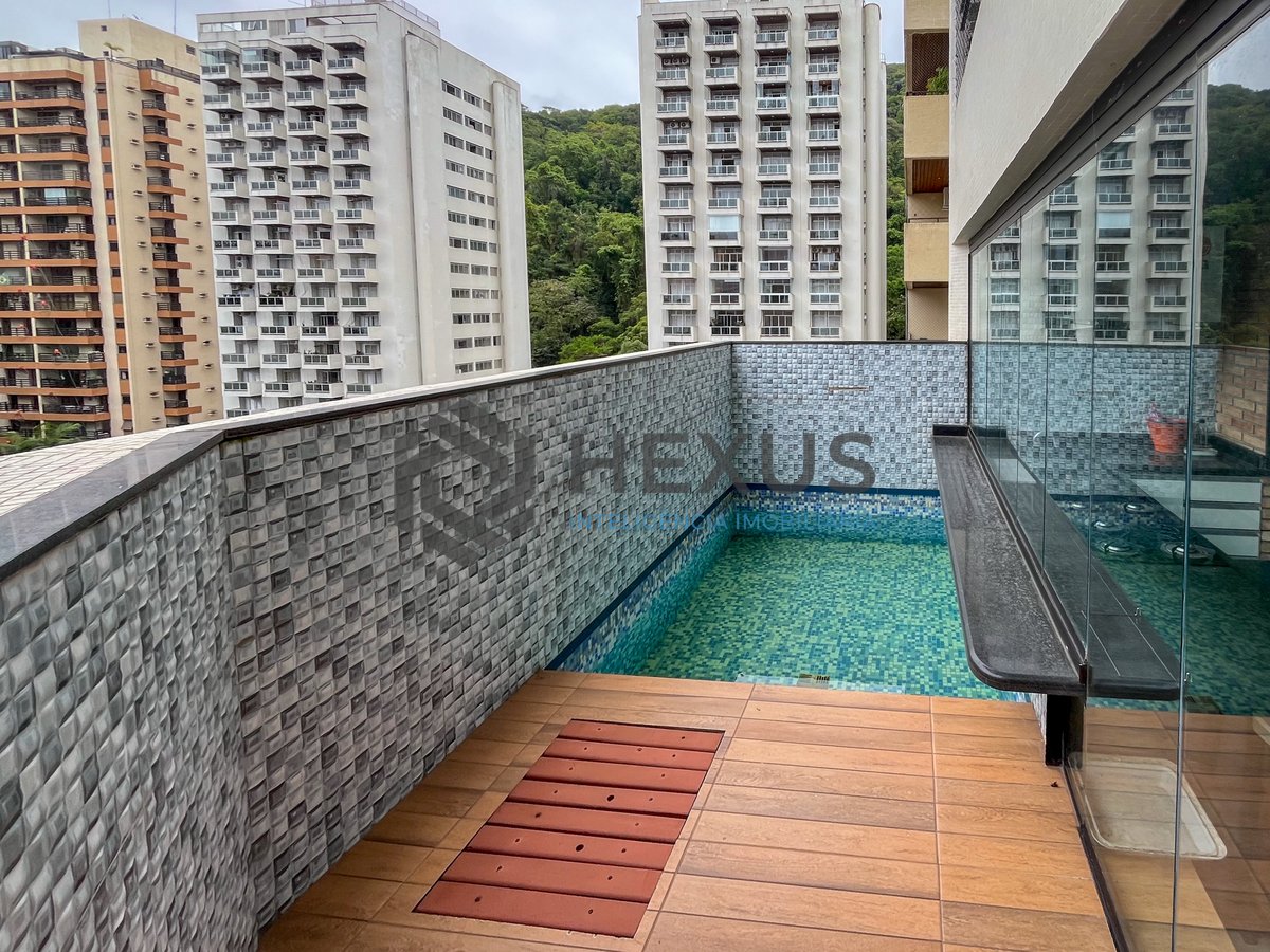 Foto 19 de Apartamento com piscina e churrasqueira na varanda na Praia das Pitangueiras, Guaruja