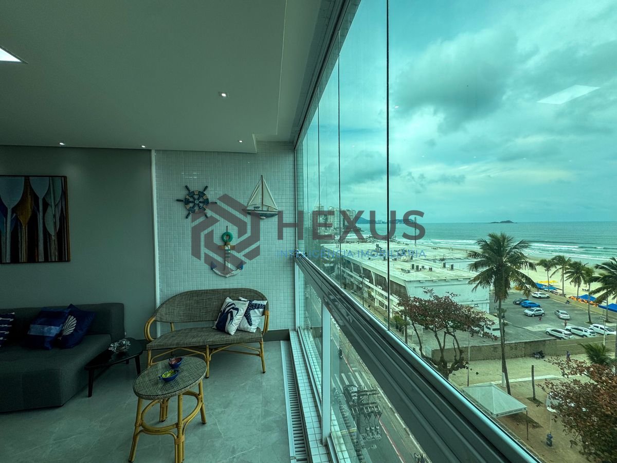 Foto 10 de Apartamento reformado frente mar com varanda vista mar nas Pitangueiras, Guarujá
