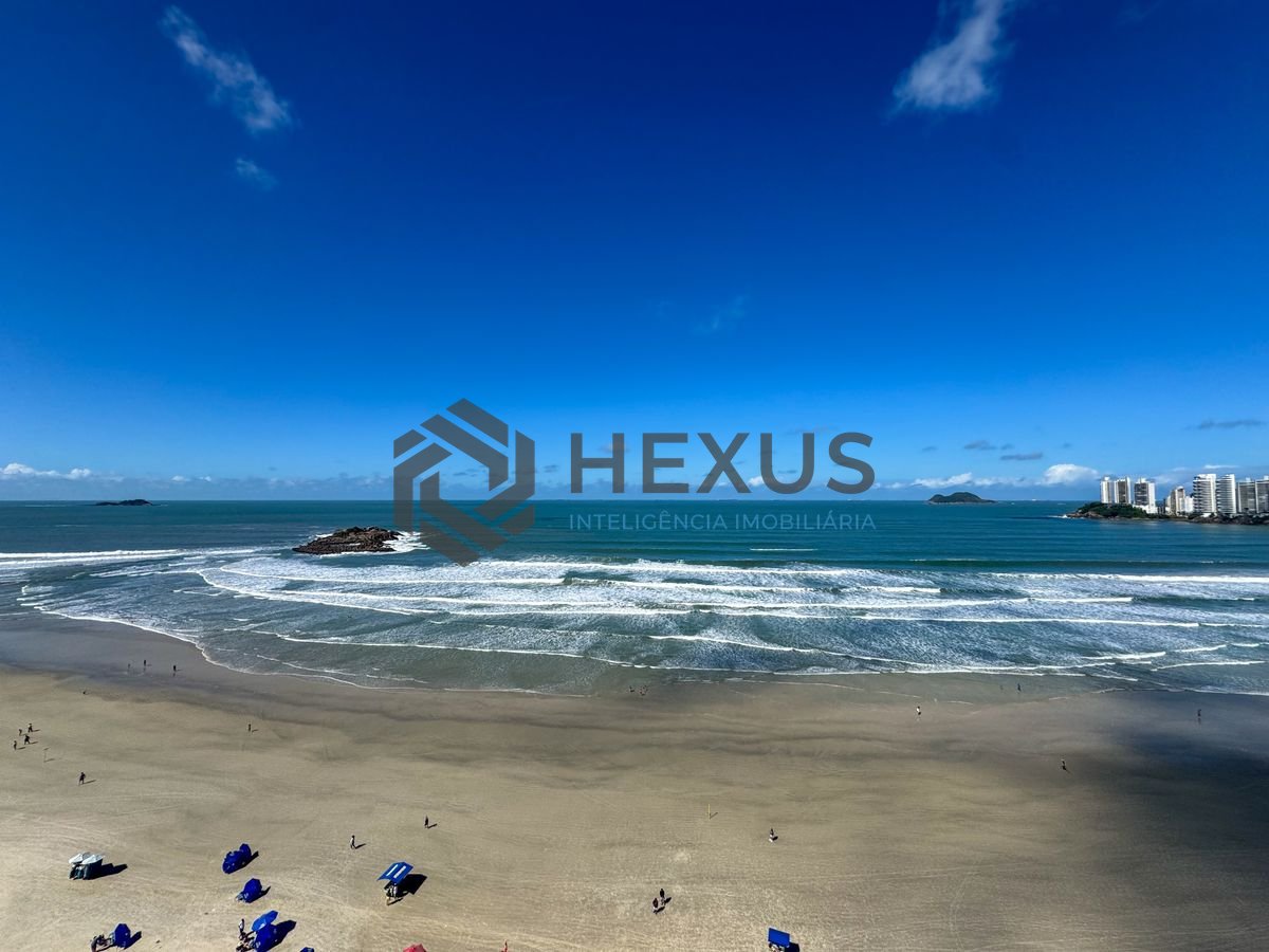 Foto 4 de Apartamento frente mar com varanda vista mar nas Pitangueiras, Guarujá