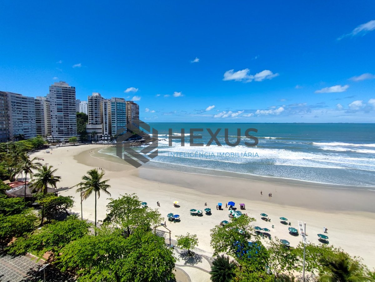 Foto 17 de Apartamento reformado frente mar com varanda vista mar na Praia das Pitangueiras, Guaruja