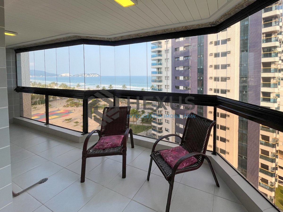 Foto 6 de Apartamento beira mar com varanda e lazer na Praia da Enseada, Guaruja