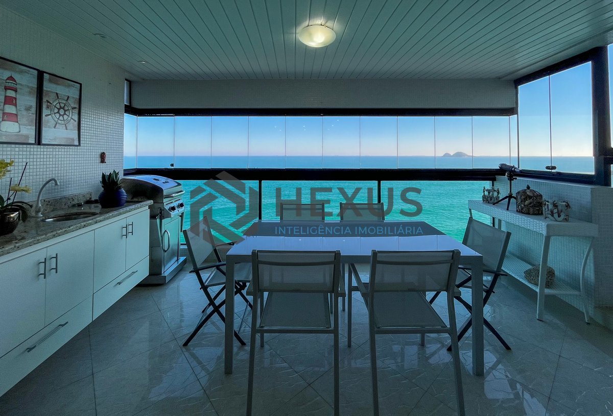 Foto 11 de Apartamento frente mar com varanda gourmet vista mar e lazer nas Pitangueiras, Guarujá