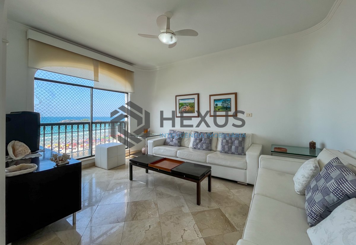 Foto 8 de Apartamento frente mar com varanda na Praia das Pitangueiras, Guaruja