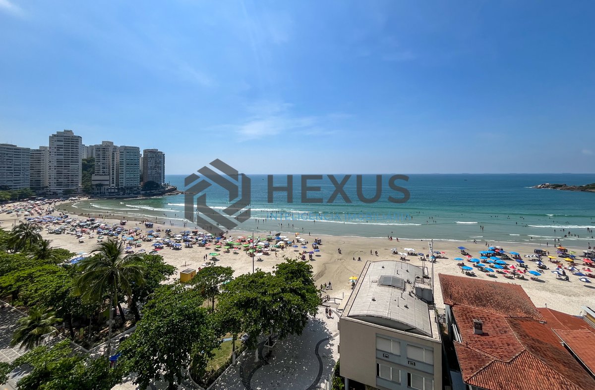 Foto 2 de Apartamento frente mar com varanda na Praia das Pitangueiras, Guaruja