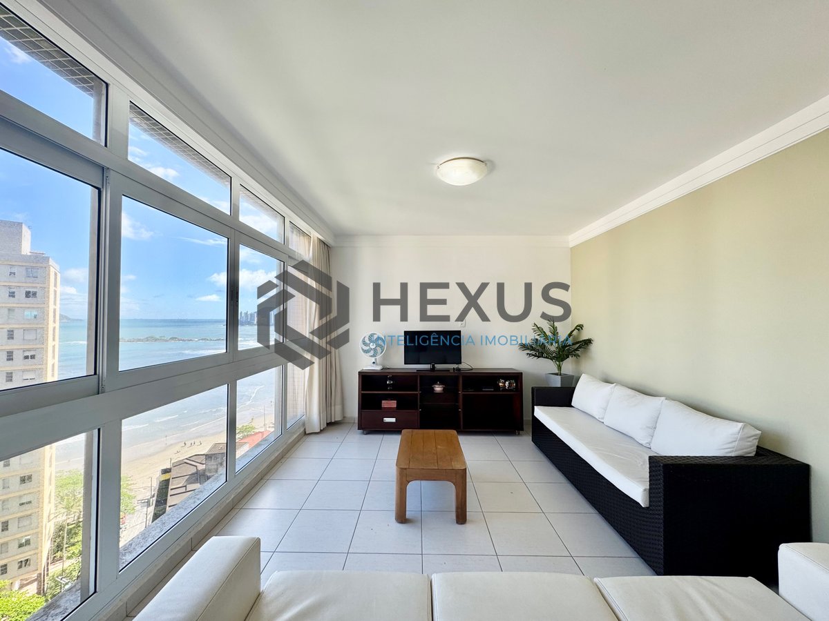 Foto 8 de Apartamento frente mar reformado com varanda e lazer na Praia das Pitangueiras, Guaruja