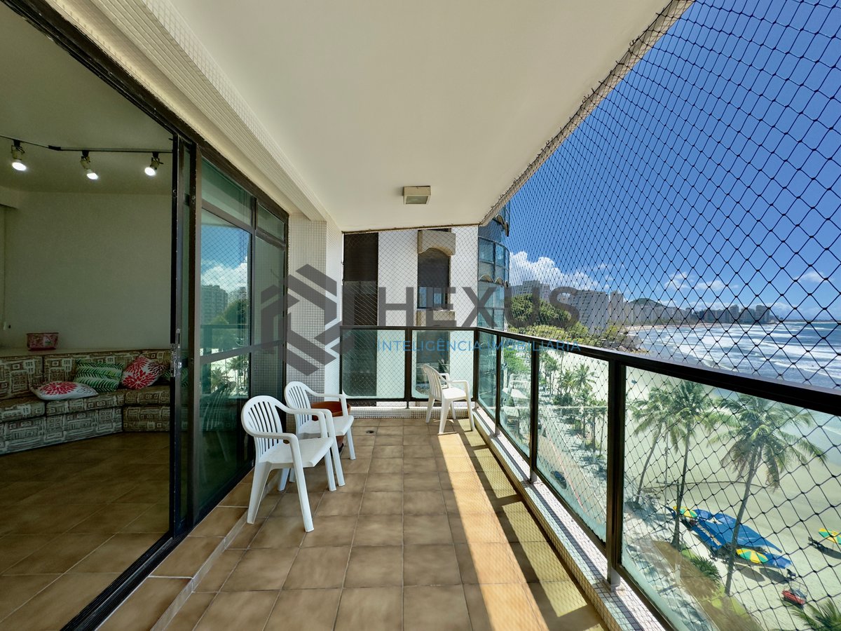 Foto 3 de Apartamento alto padrão reformado frente mar com varanda e lazer na Praia das Asturias, Guaruja