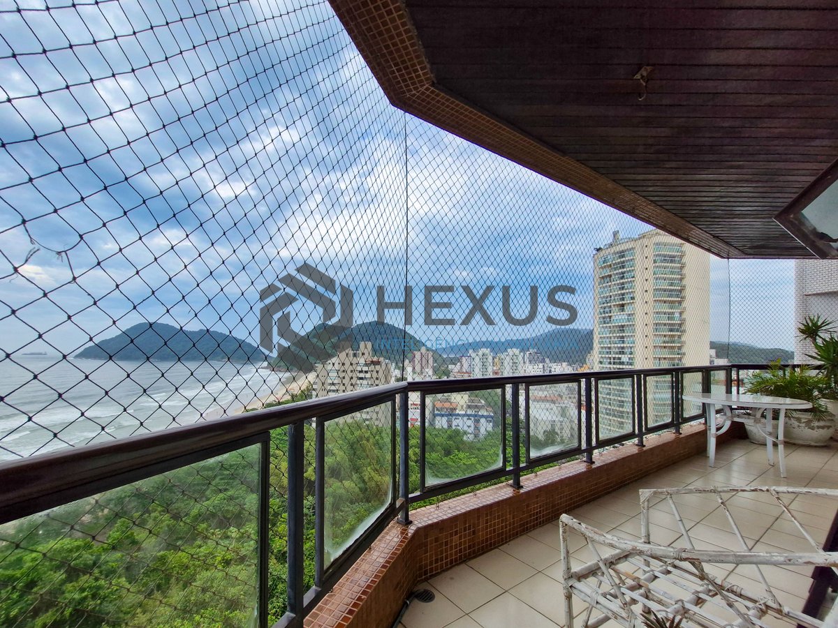 Foto 14 de Apartamento com varanda vista mar e lazer na beira mar da praia no Tombo, Guarujá