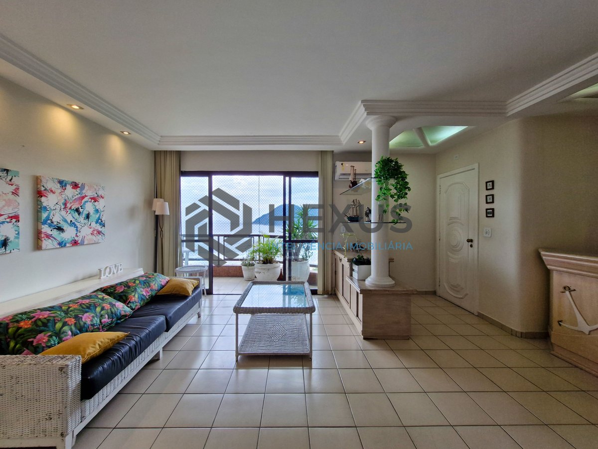 Foto 5 de Apartamento com varanda vista mar e lazer na beira mar da praia no Tombo, Guarujá