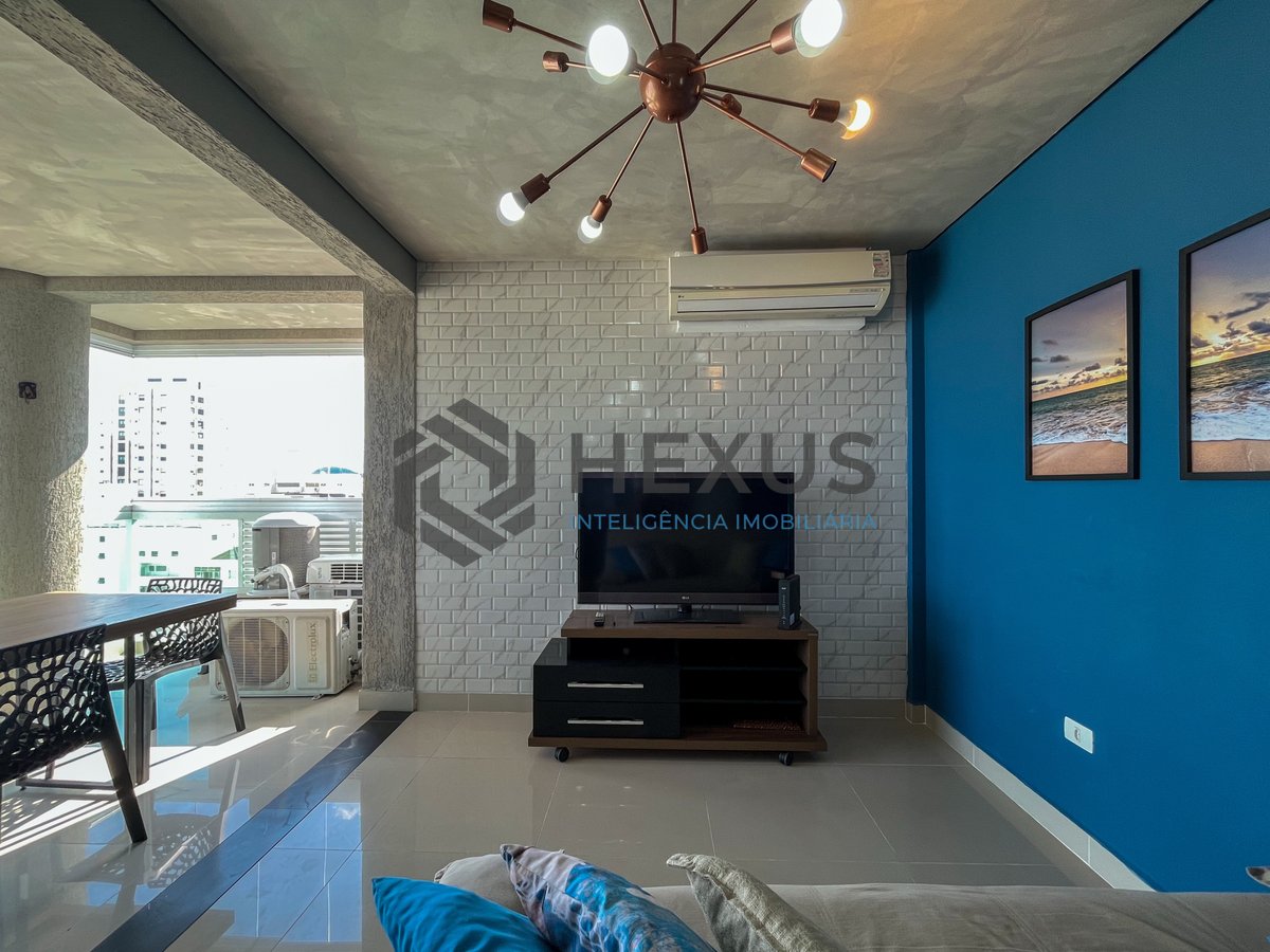 Foto 4 de Apartamento com varanda gourmet e lazer em prédio novo na Praia das Pitangueiras, Guaruja