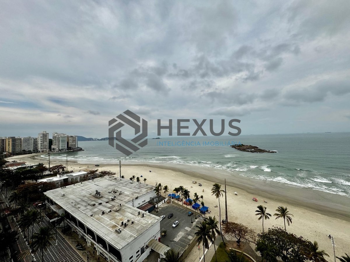 Foto 10 de Apartamento frente mar com varanda e vaga na Praia das Pitangueiras, Guarujá, SP