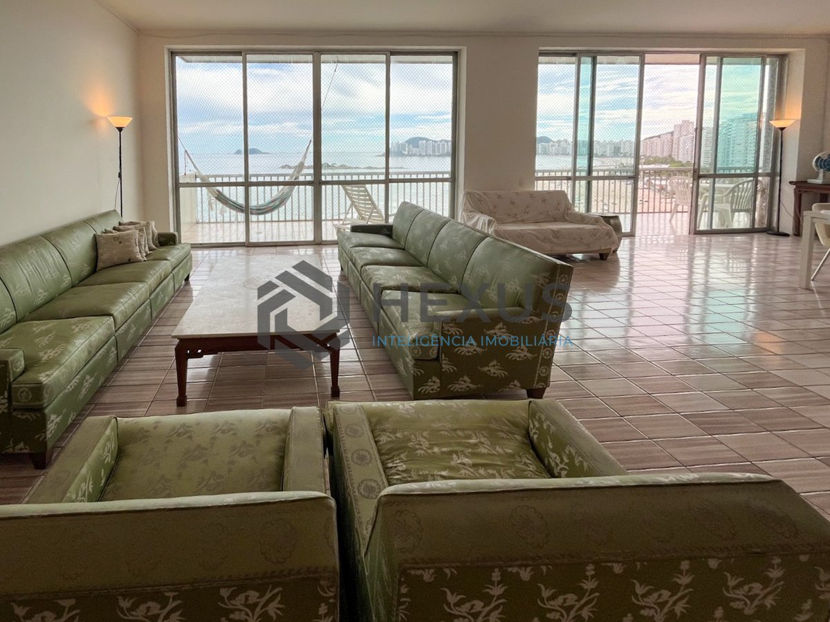 Foto 3 de Apartamento frente mar com varanda vista mar na Praia das Pitangueiras, Guaruja
