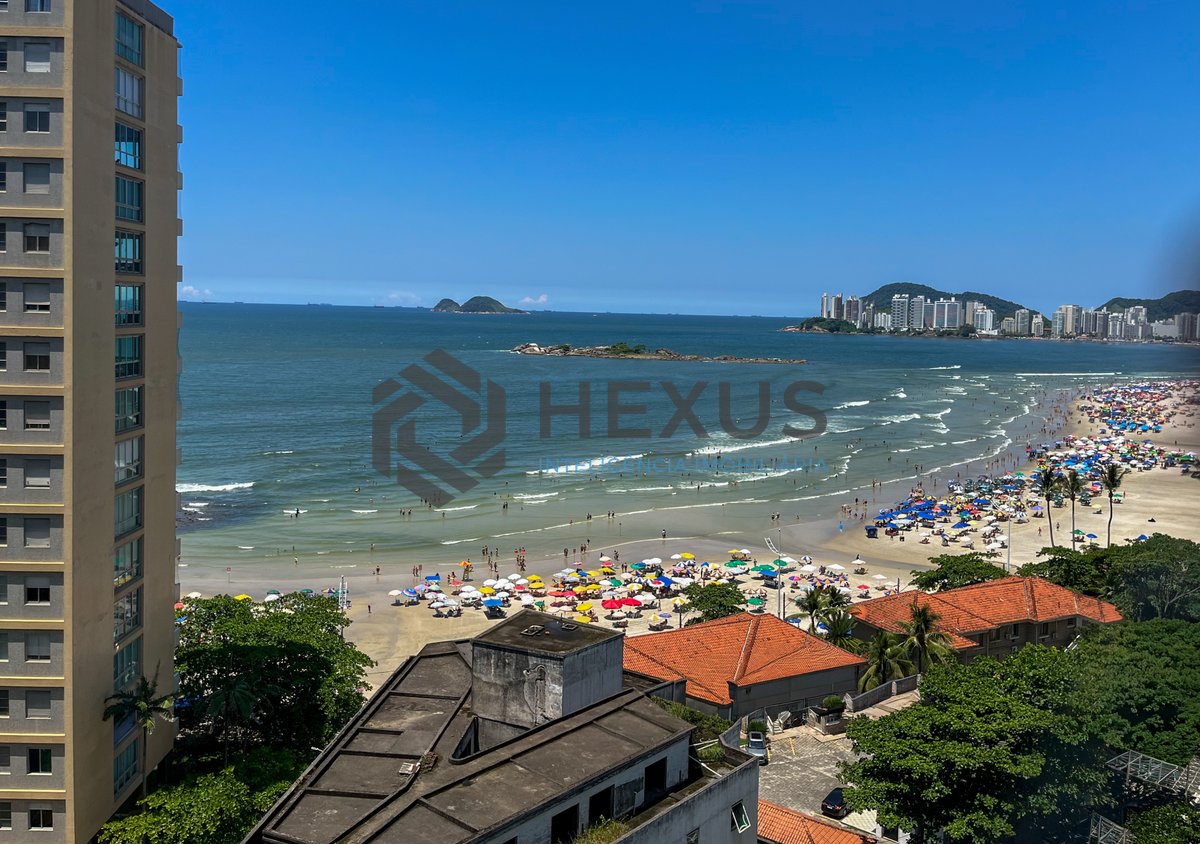 Foto 17 de Apartamento frente mar com varanda vista mar na Praia das Pitangueiras, Guaruja