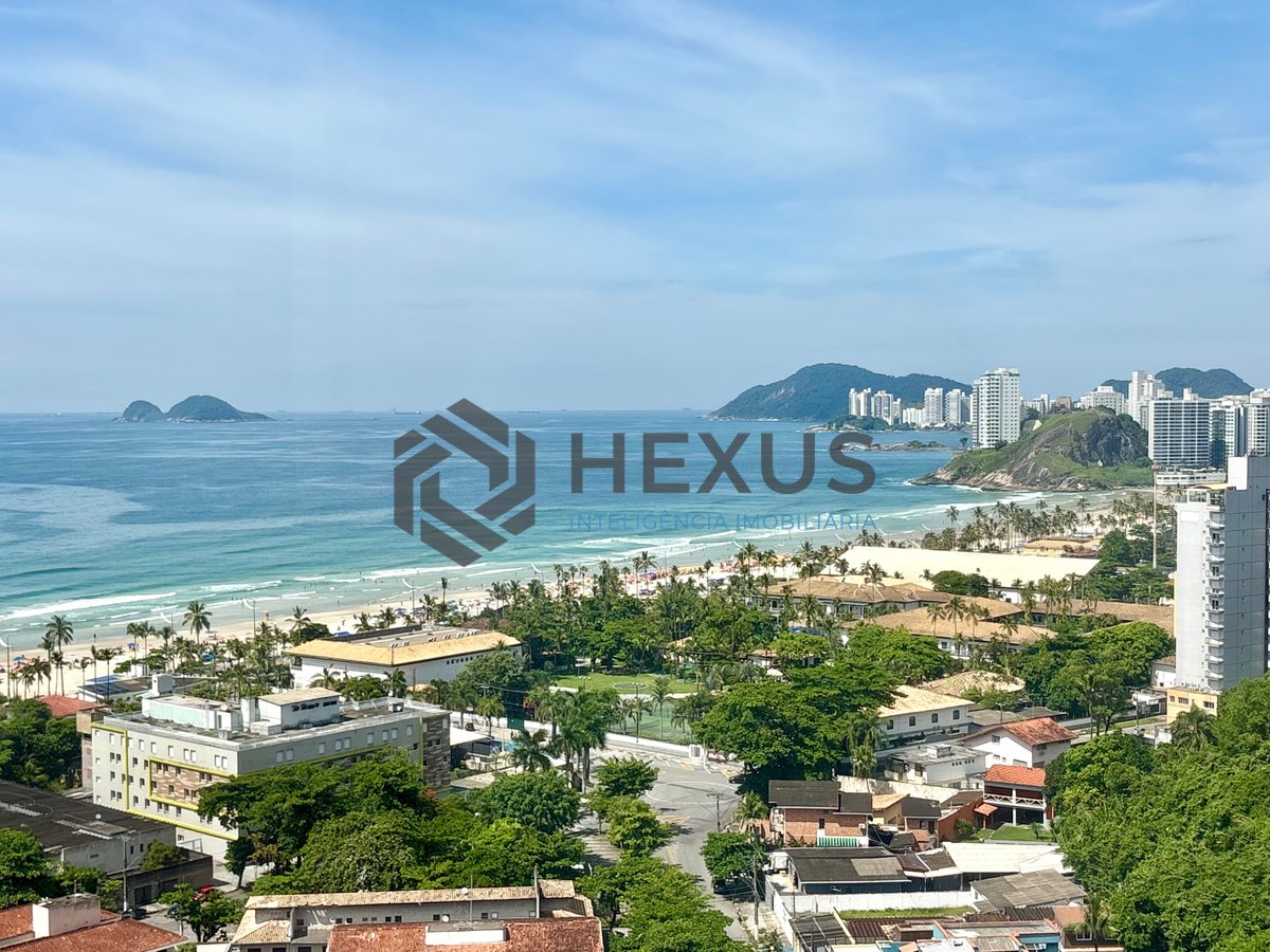 Foto 3 de Apartamento com varanda gourmet com vista mar e lazer de clube na beira mar da Praia da Enseada, Guaruja