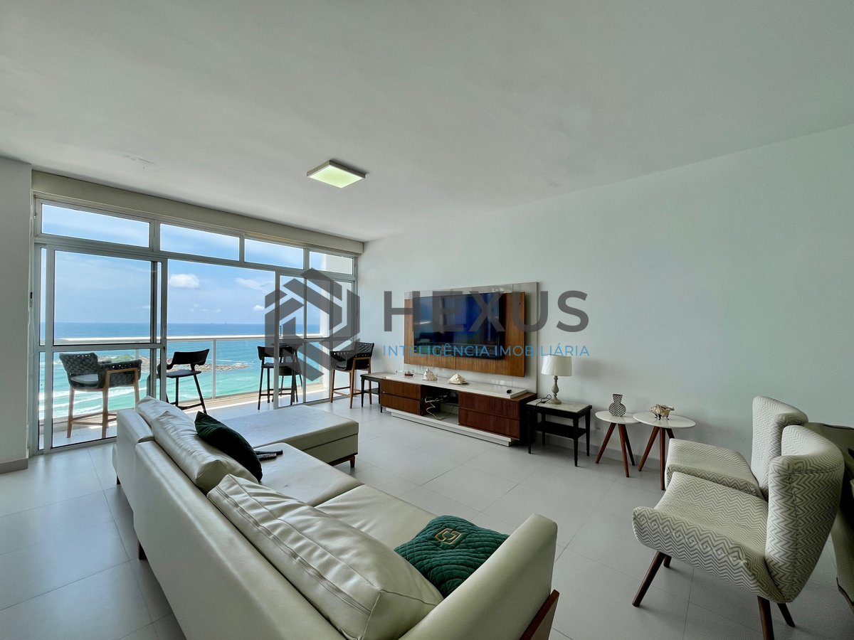 Foto 10 de Apartamento frente mar com varanda na Praia das Pitangueiras, Guaruja