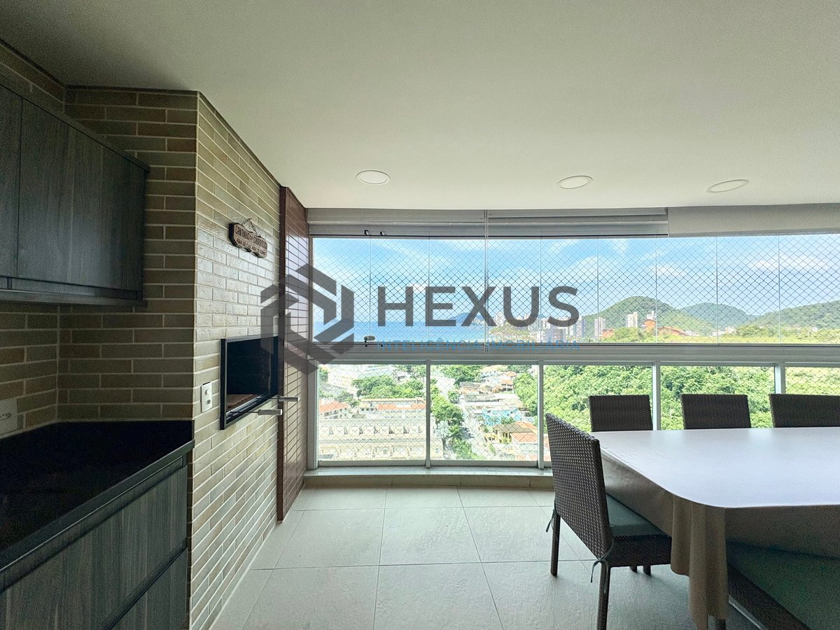 Foto 2 de Apartamento com varanda gourmet vista mar e lazer na Praia da Enseada, Guaruja