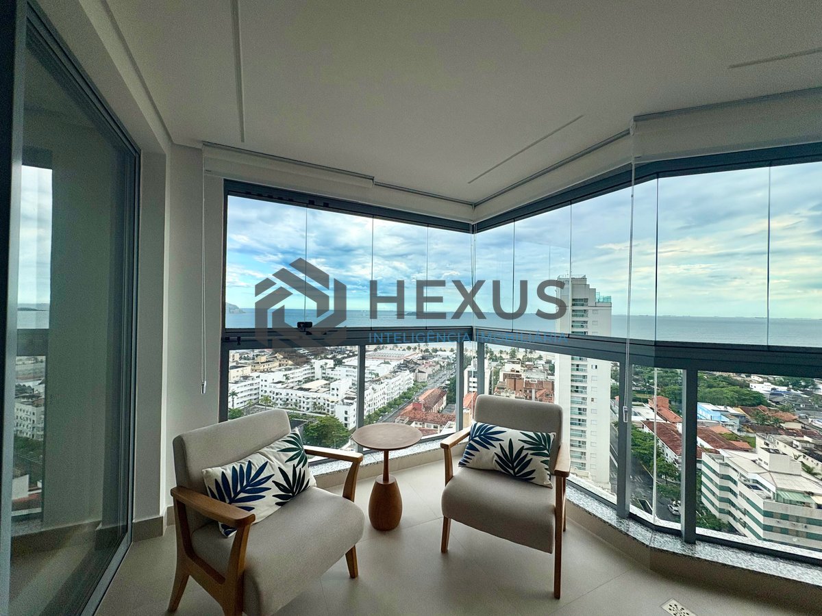 Foto 15 de Apartamento reformado com varanda gourmet vista mar e lazer na Praia da Enseada, Guaruja