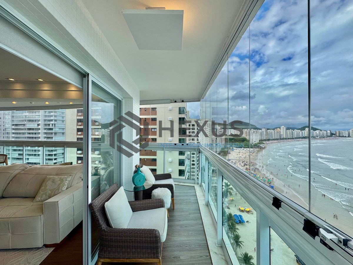 Foto 9 de Apartamento frente mar com varanda gourmet vista mar e lazer na Praia das Asturias, Guaruja