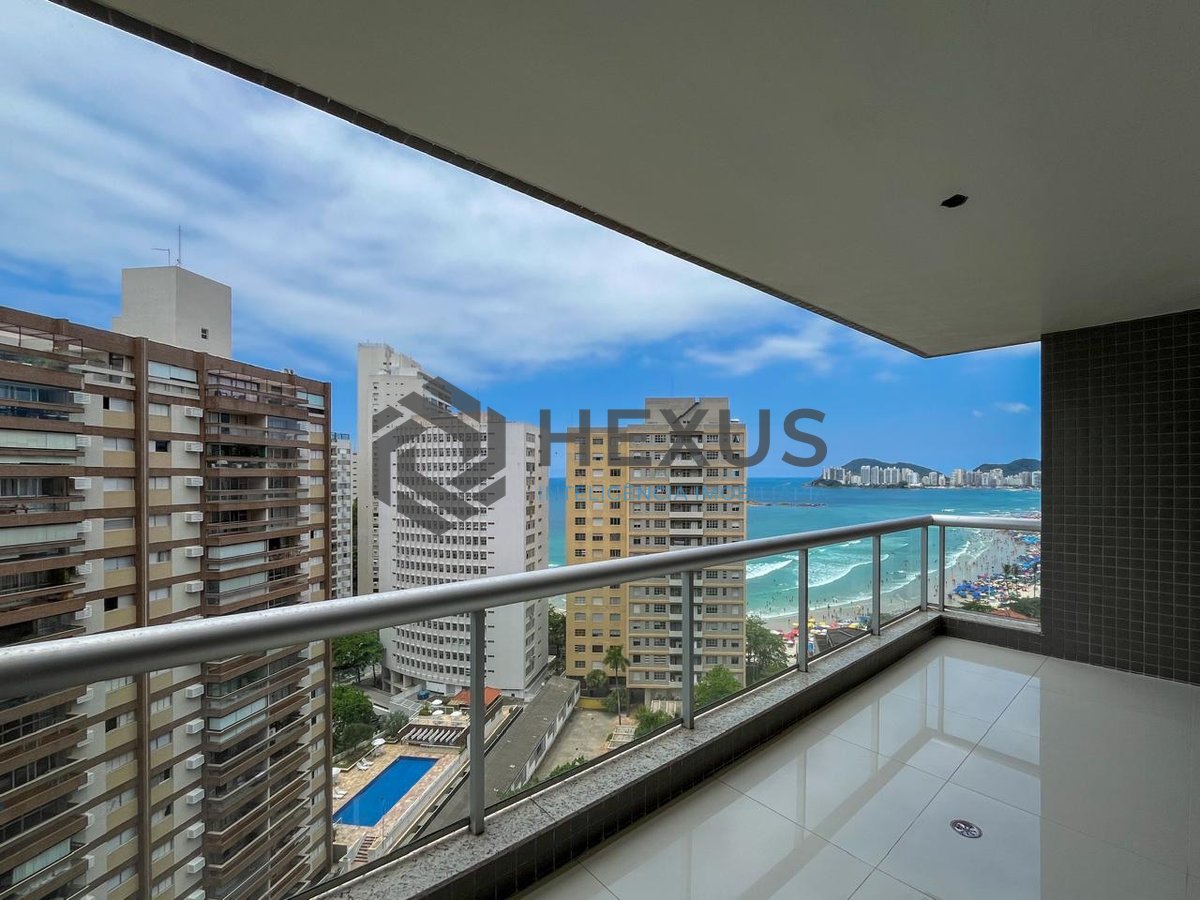 Foto 9 de Apartamento frente mar com varanda vista mar e lazer na Praia das Pitanagueiras, Guaruja