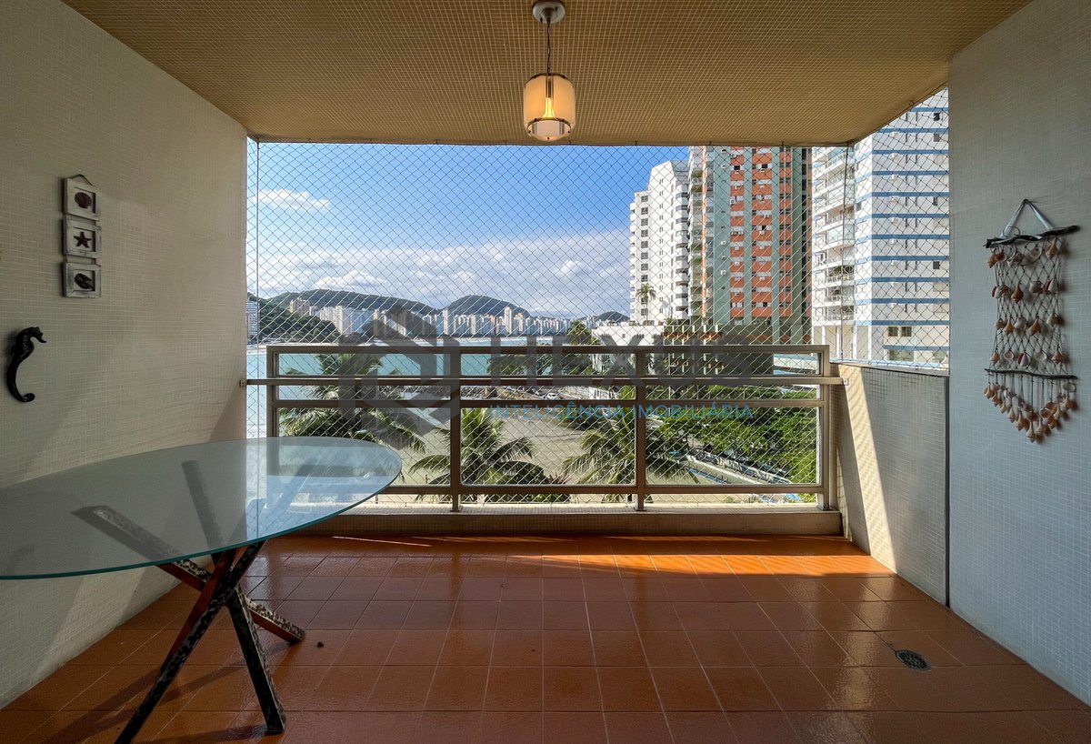Foto 11 de Apartamento frente mar com varanda vista mar e lazer no Jardim Astúrias, Guarujá