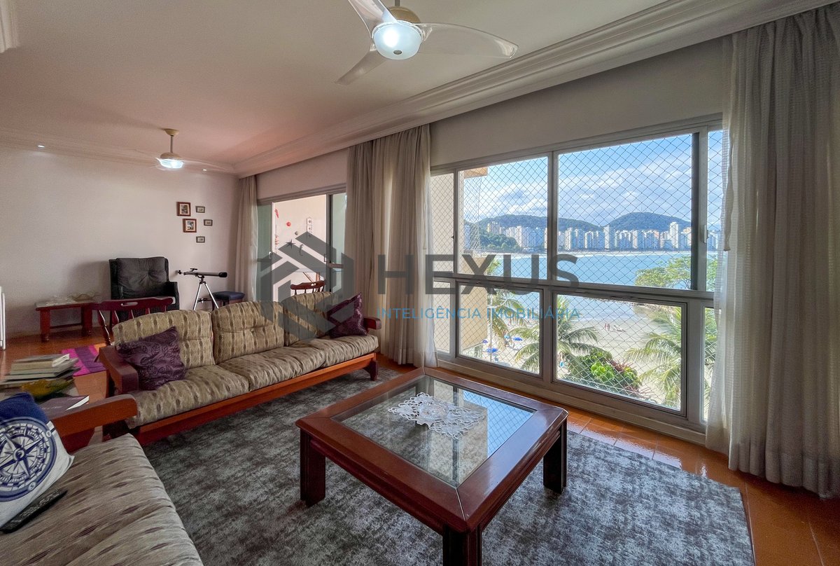 Foto 4 de Apartamento frente mar com varanda vista mar e lazer no Jardim Astúrias, Guarujá
