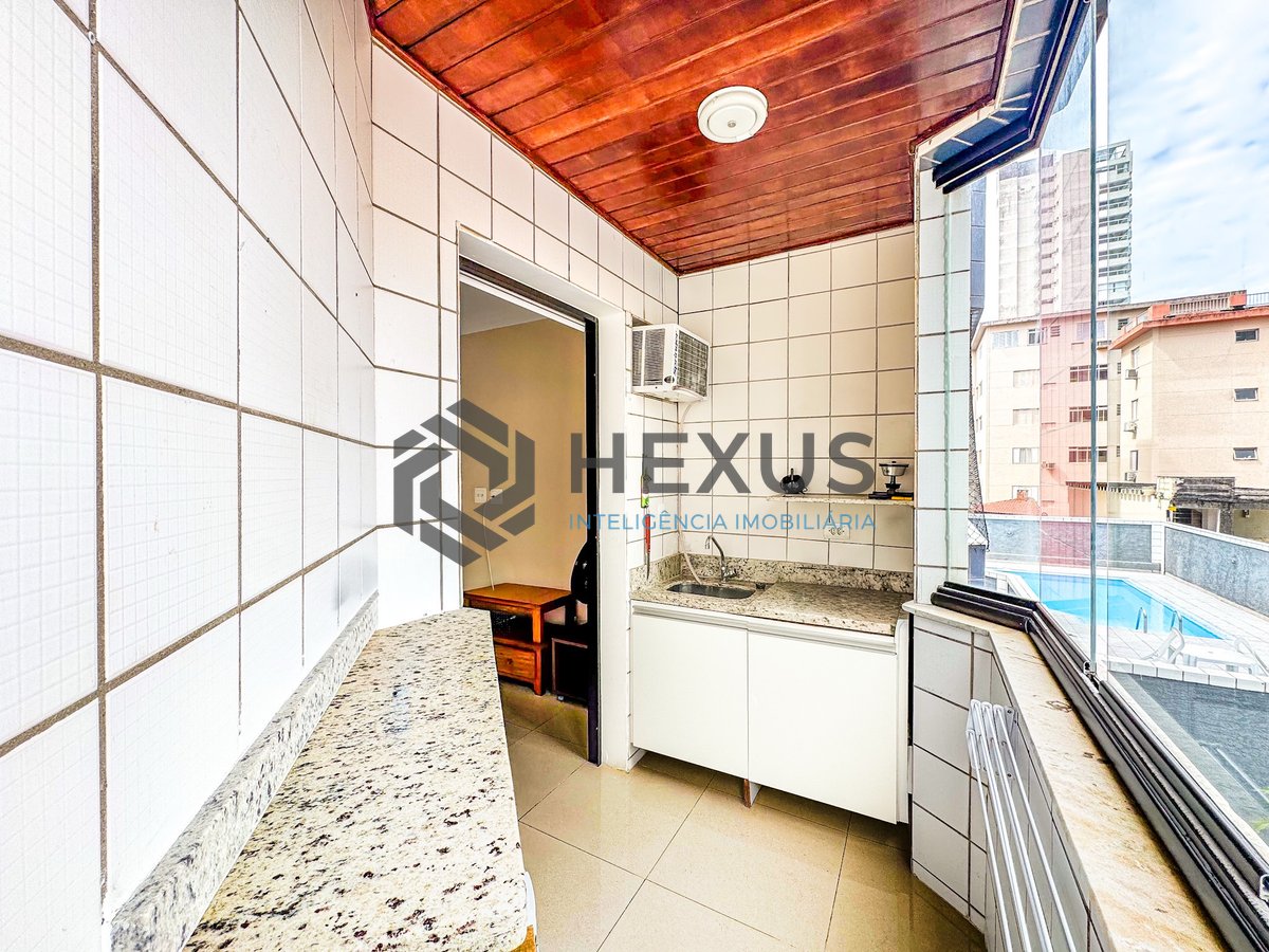 Foto 7 de Apartamento com varanda gourmet e lazer na Praia do Tombo, Guaruja